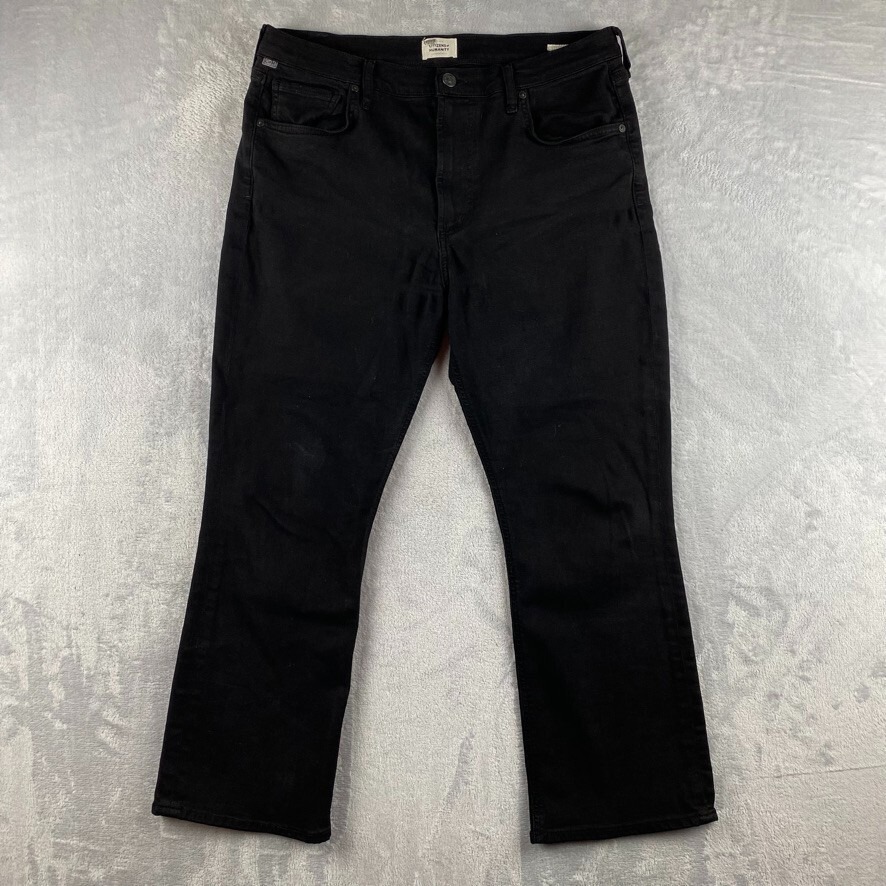 Citizens Of Humanity Jeans Womens 32 Black Isola Cropped Boot Mid Rise